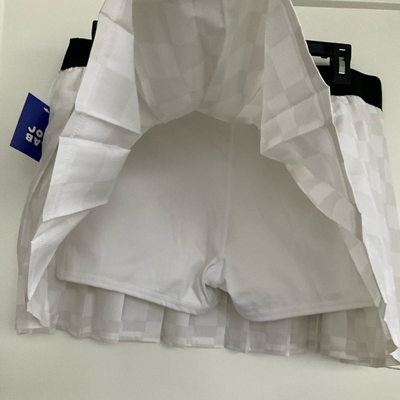 JoyLab Pleated Skirt Skort Sz XL White Checkered Shorts w Pockets NEW w TAGS - Picture 5 of 8